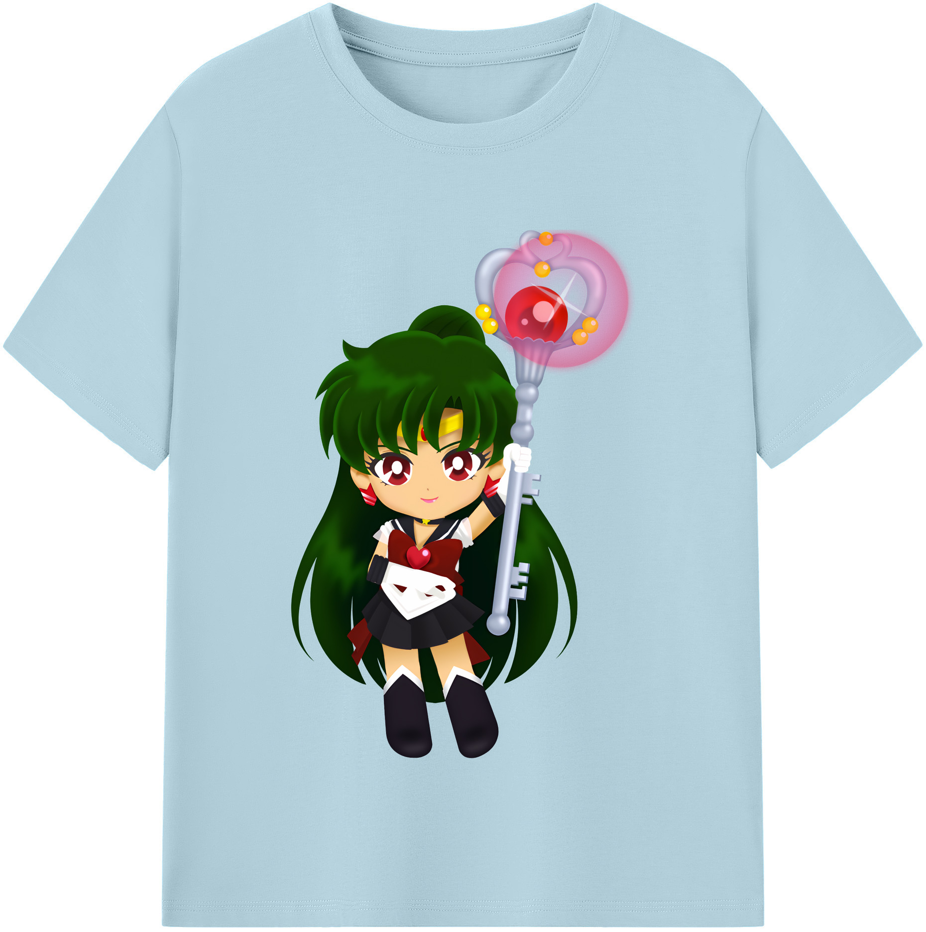 （画像用） 美少女戦士セーラームーン 冥王せつな Sailor Moon Meiou Setsuna 綿100％半袖Tシャツ（フロントプリント）